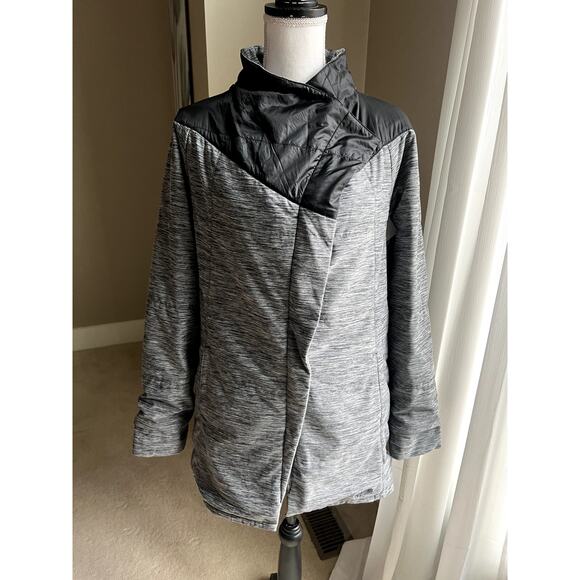 The North Face Long Pseudio Cowlneck Full Zip gray Puffer Jacket Size L - Picture 3 of 7